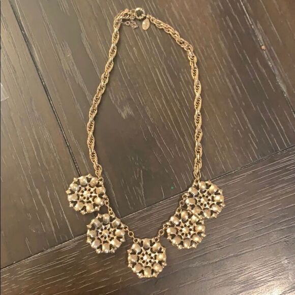 LOFT Diamond Sunburst Cluster Necklace - Picture 8 of 10